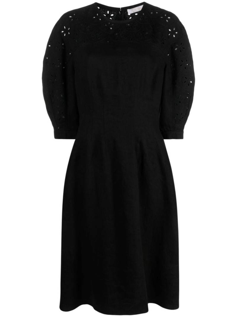 Chloé balloon-sleeve linen dress - Black von Chloé