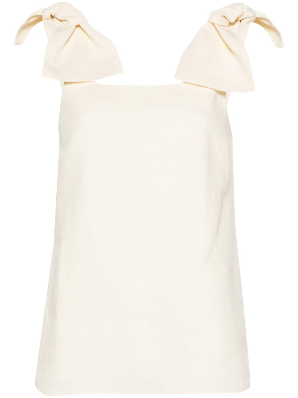 Chloé bow-detail linen tank top - Neutrals von Chloé