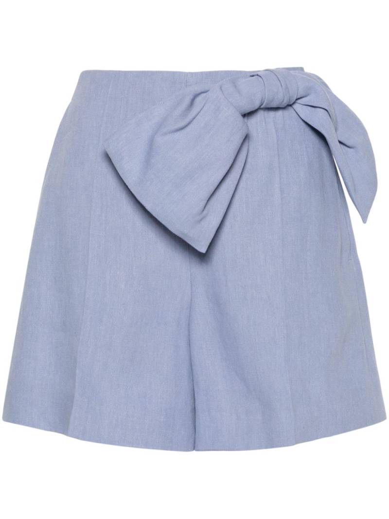 Chloé bow-detailed high-rise shorts - Blue von Chloé