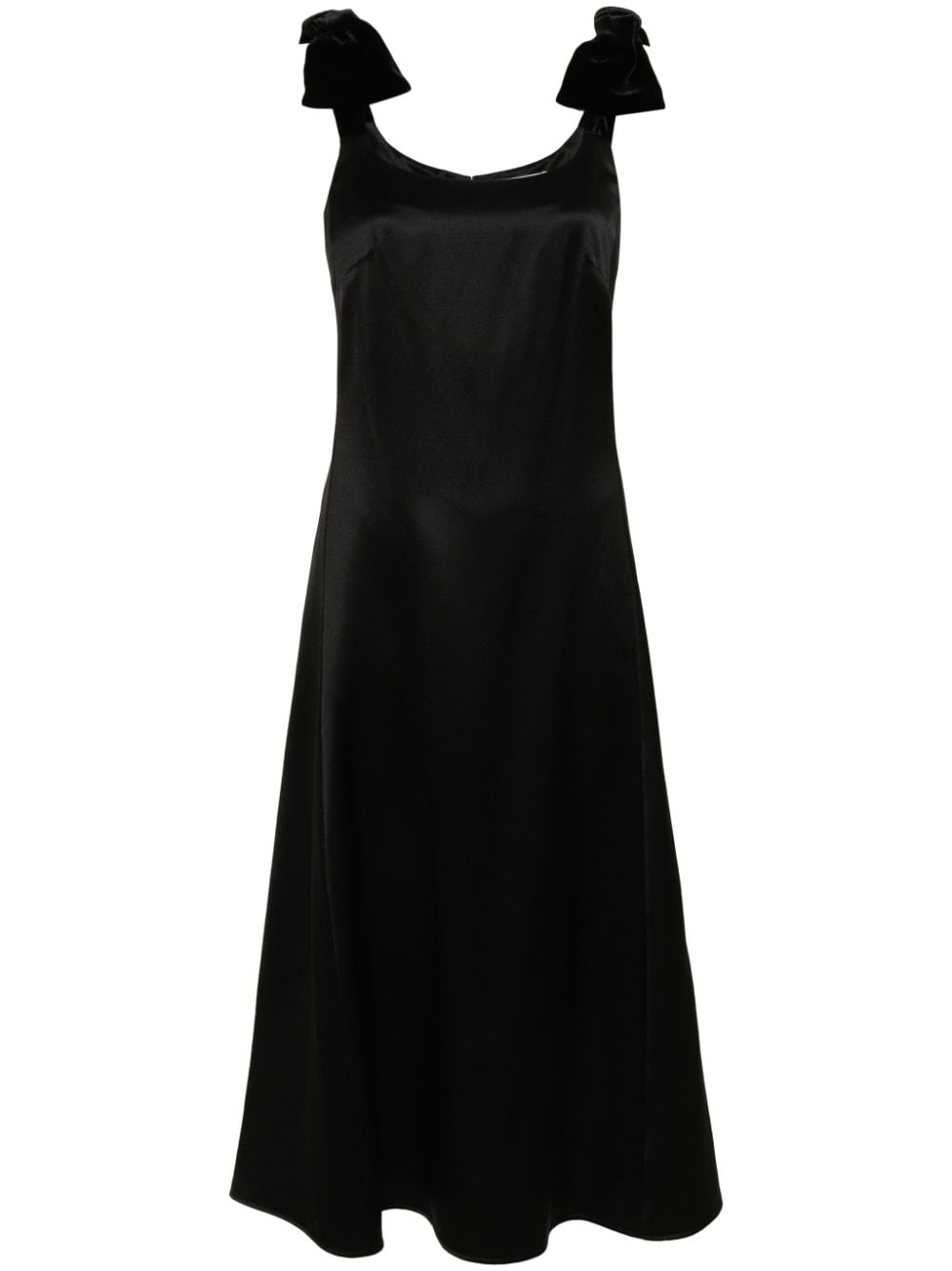 Chloé bow-embellished satin midi dress - Black von Chloé