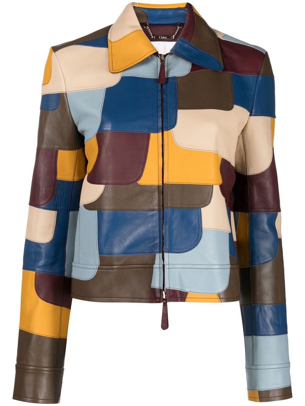 Chloé colour-block leather jacket - Yellow von Chloé