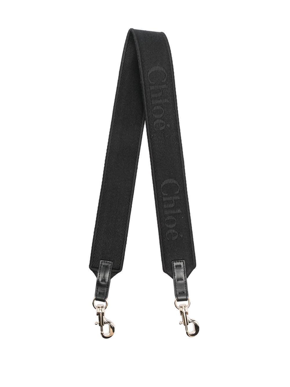 Chloé embroidered-logo shoulder strap - Black von Chloé