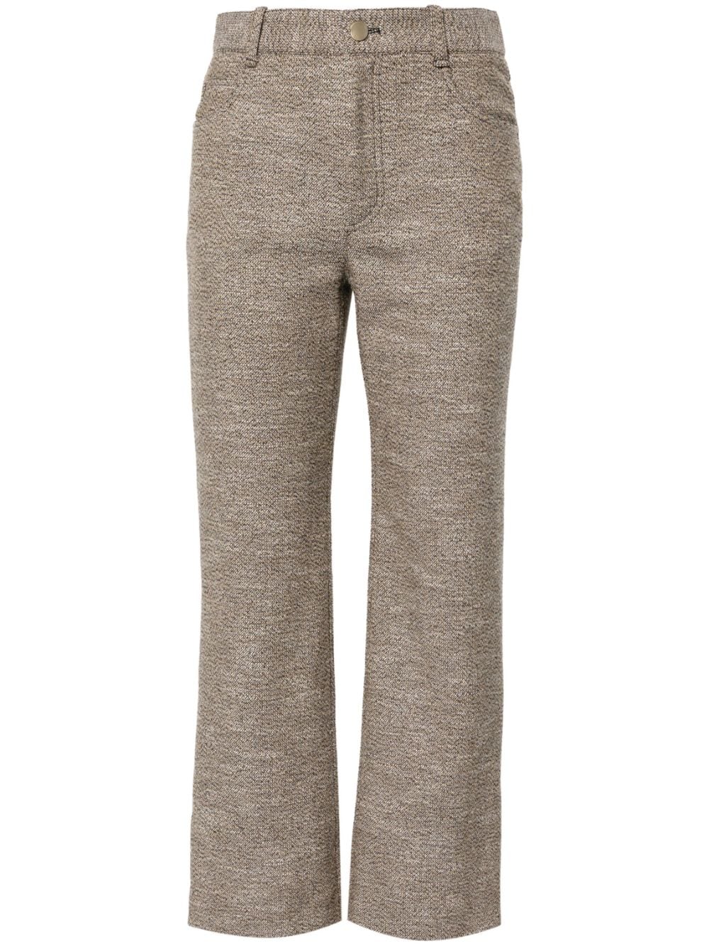 Chloé flared tweed cropped trousers - Yellow von Chloé