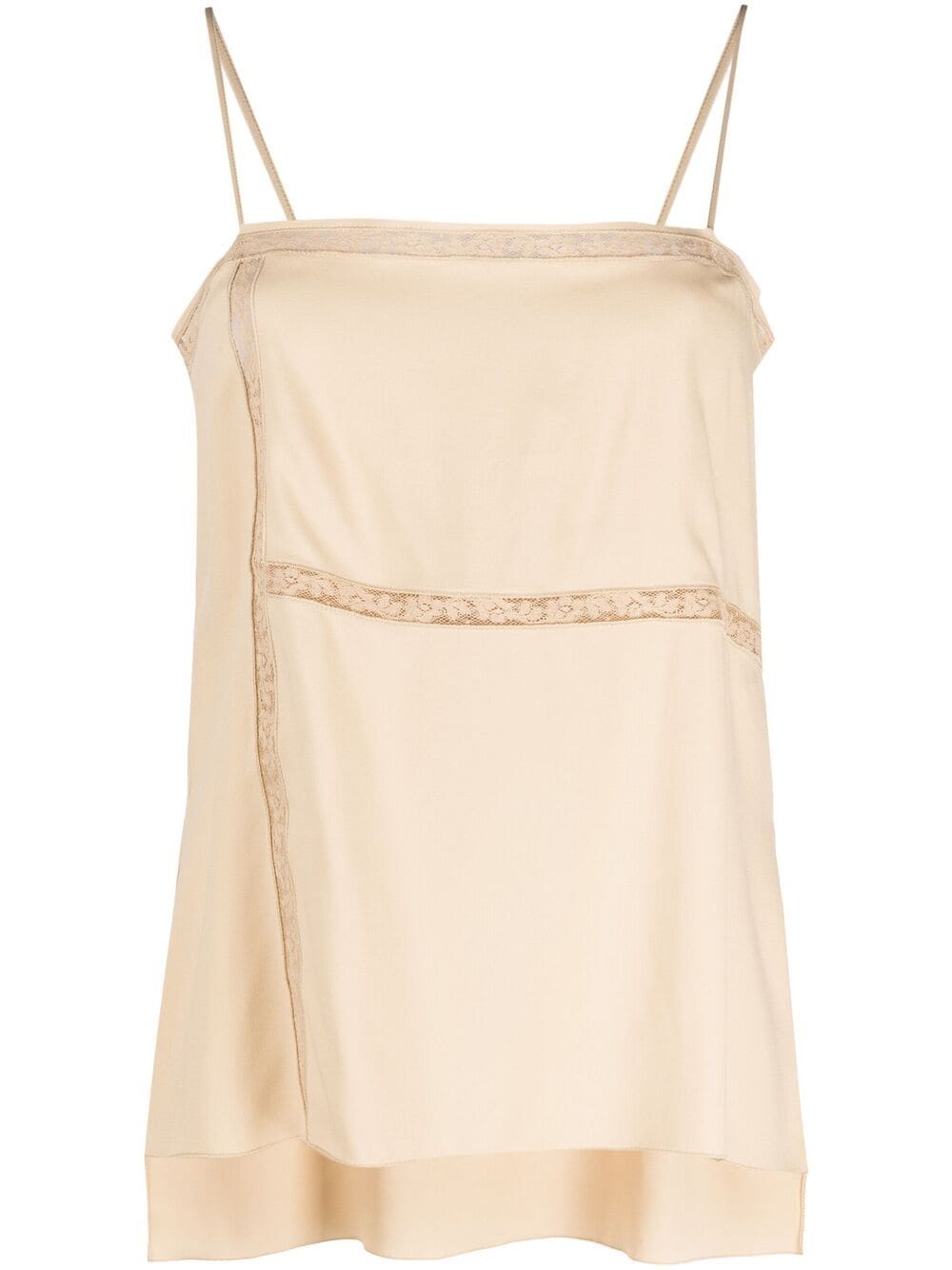 Chloé lace-trim high-low camisole - Neutrals von Chloé