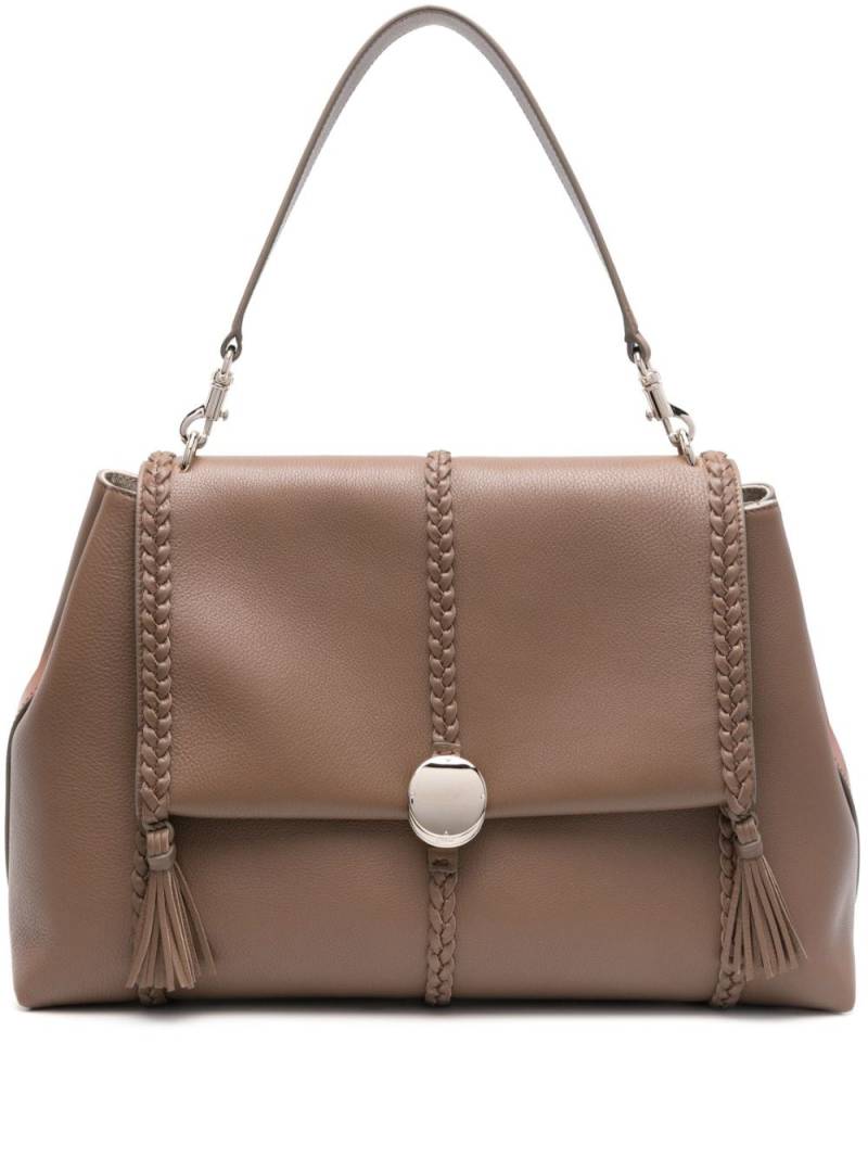 Chloé large Penelope leather shoulder bag - Brown von Chloé