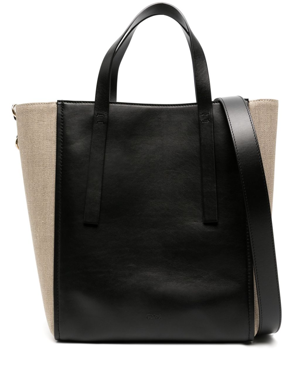 Chloé large Sense leather tote bag - Black von Chloé