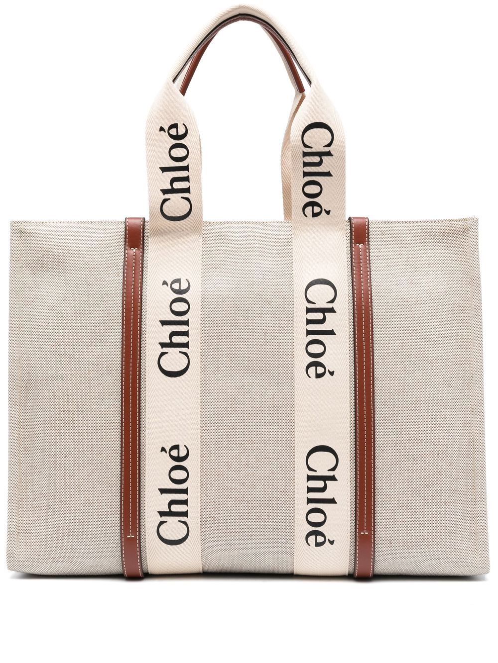 Chloé large Woody tote bag - Neutrals von Chloé