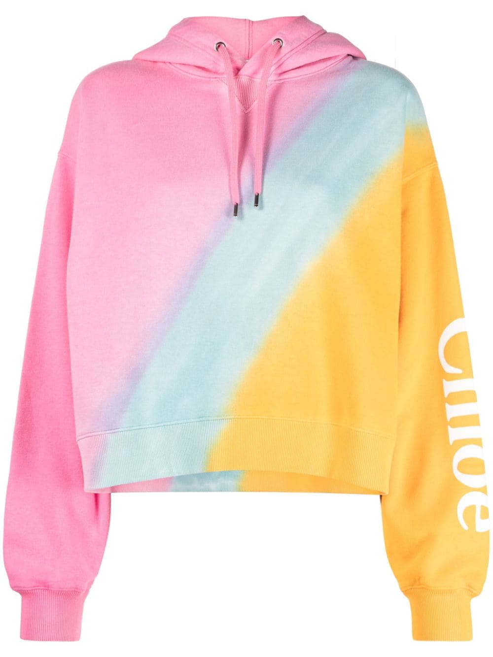 Chloé logo-print cotton hoodie - Pink von Chloé