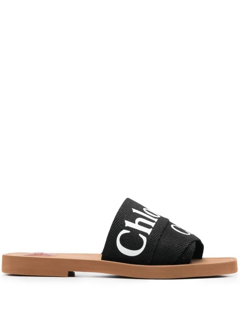 Chloé logo-strap sandals - Black von Chloé