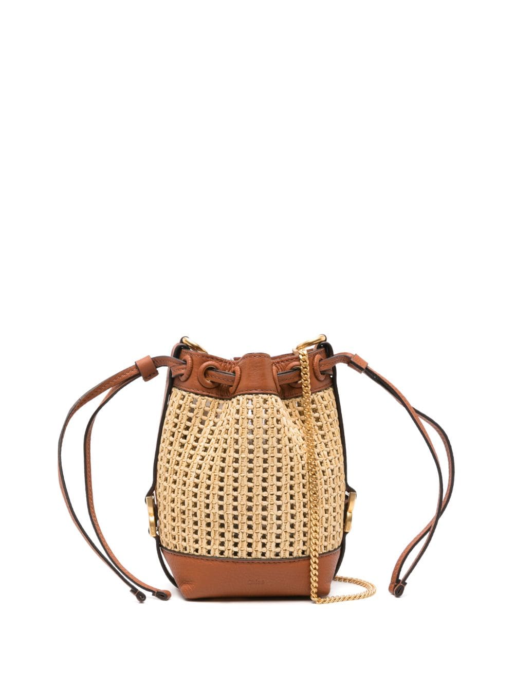 Chloé mini Marcie raffia bucket bag - Neutrals von Chloé