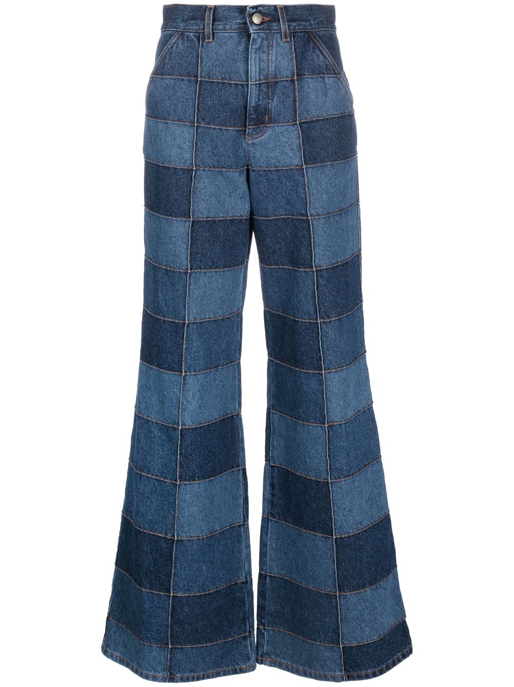 Chloé patchwork wide-leg jeans - Blue von Chloé