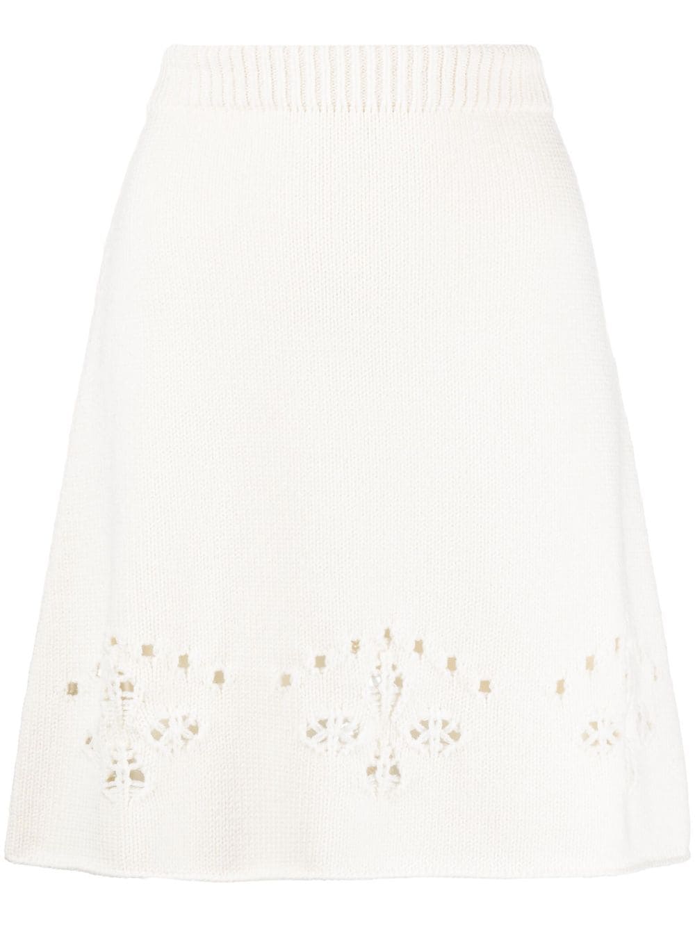 Chloé pointelle-knit wool miniskirt - Neutrals von Chloé