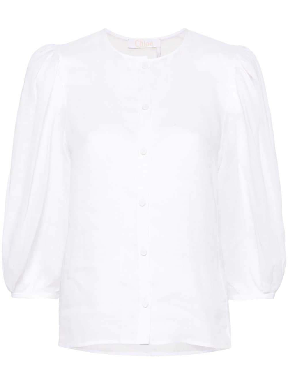 Chloé puff-sleeves ramie shirt - White von Chloé