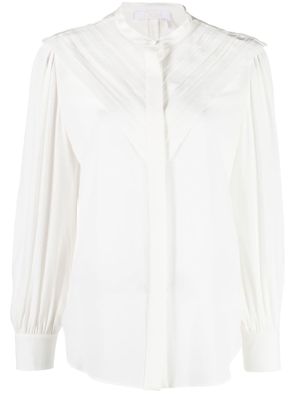 Chloé silk pleated blouse - White von Chloé