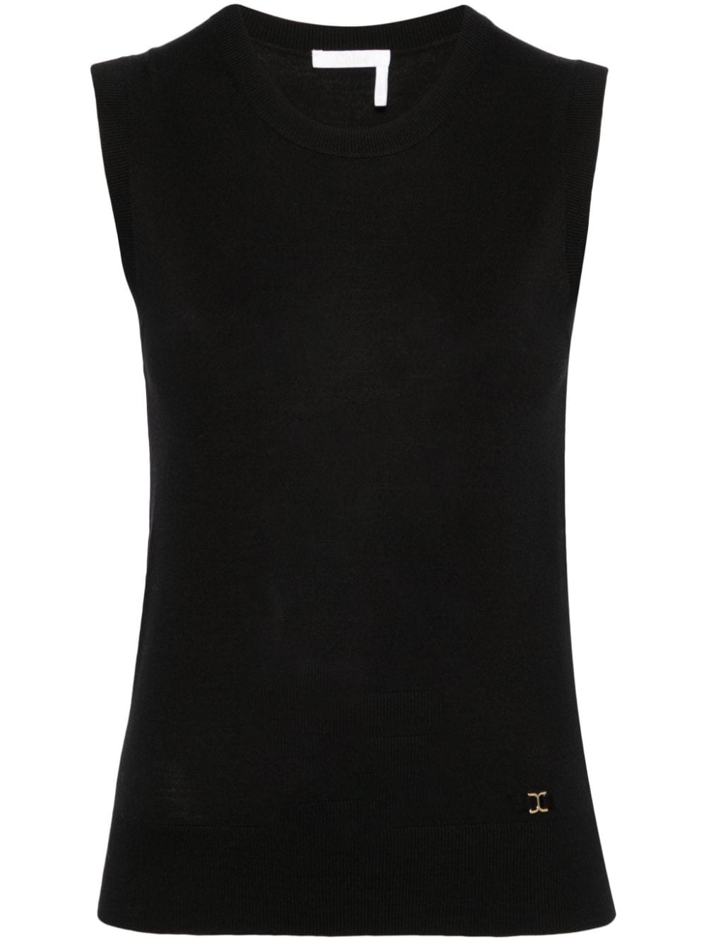 Chloé sleeveless wool knitted top - Black von Chloé