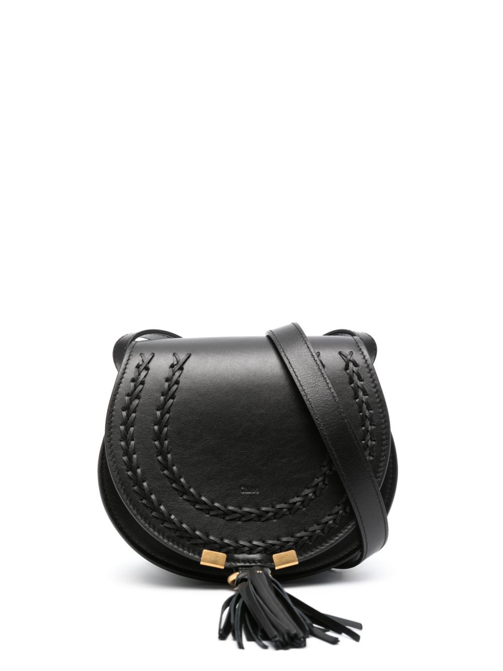 Chloé small Marcie braid-detail leather bag - Black von Chloé