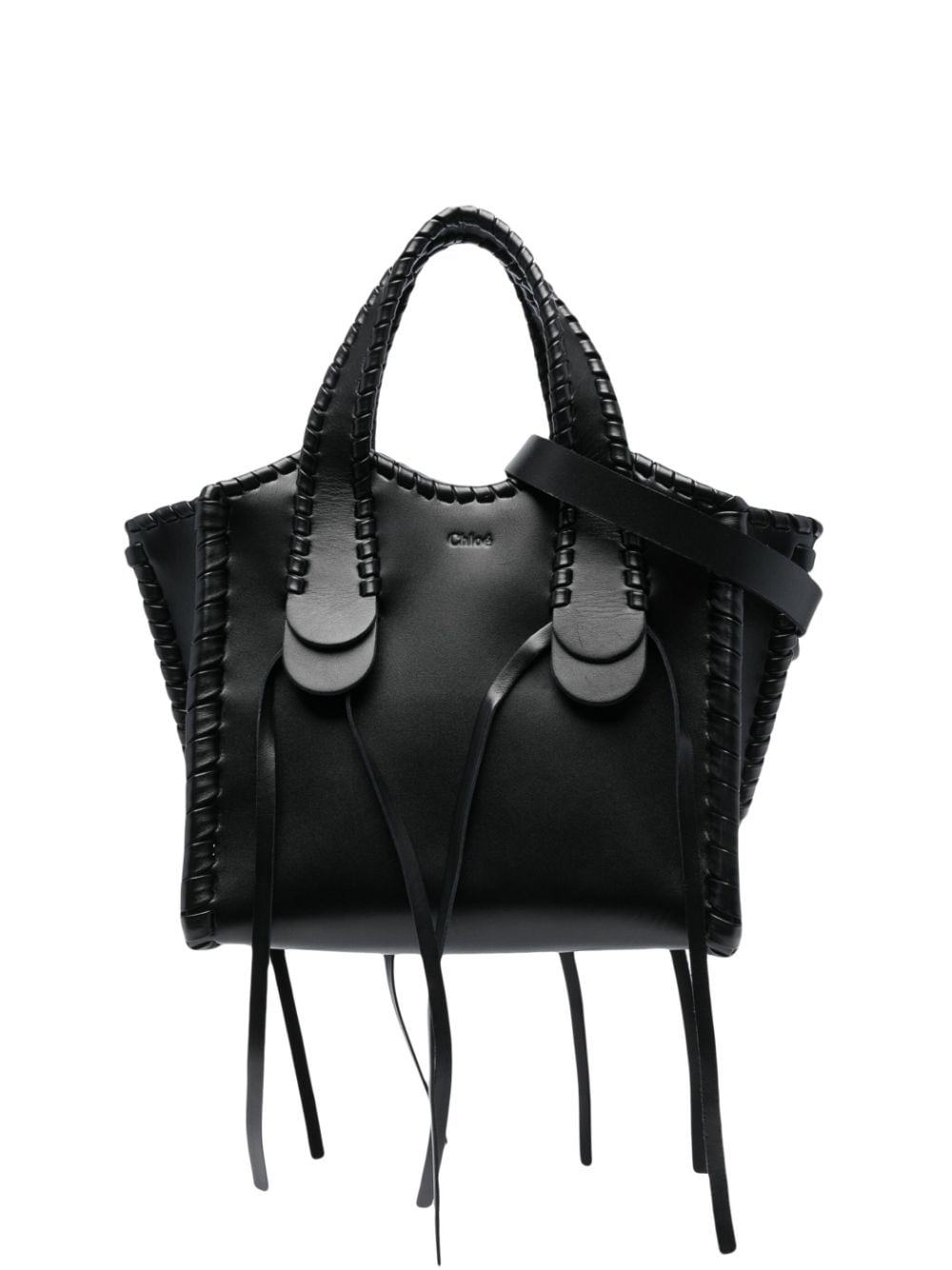 Chloé small Mony leather tote bag - Black von Chloé