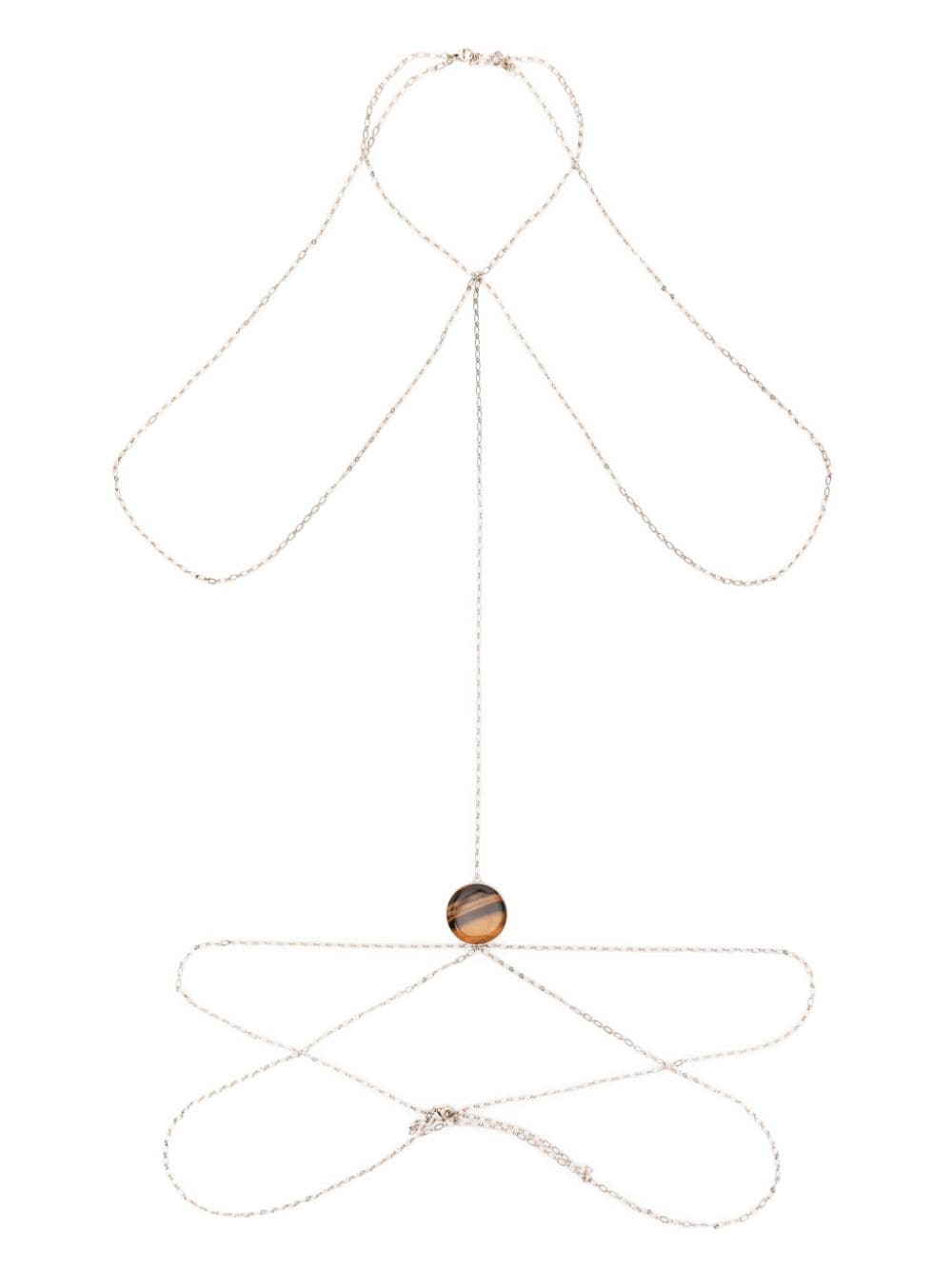 Chloé stone-pendant brass body chain - Gold von Chloé