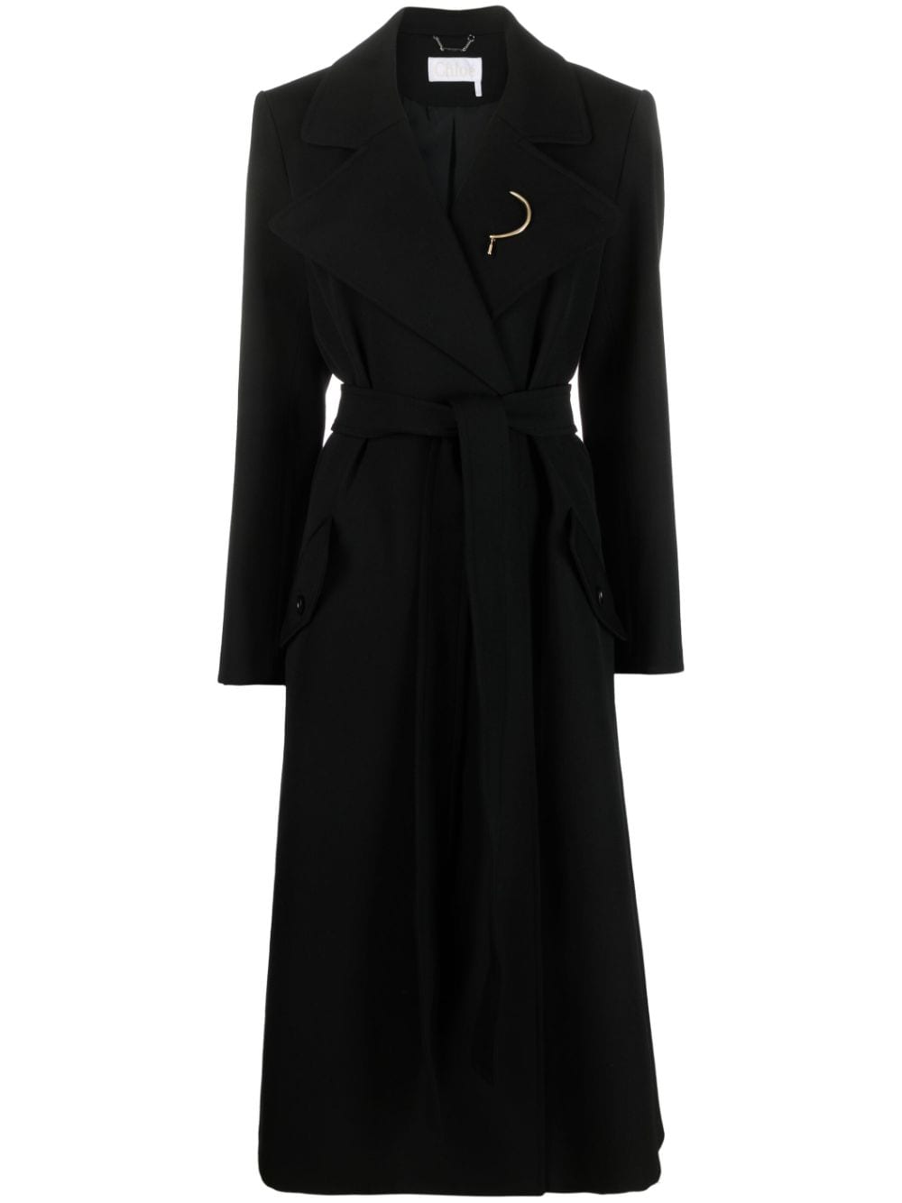Chloé belted virgin wool coat - Black von Chloé