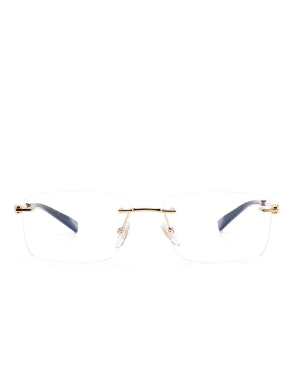 Chopard Eyewear logo-engraved rectangle-frame glasses - Gold von Chopard Eyewear