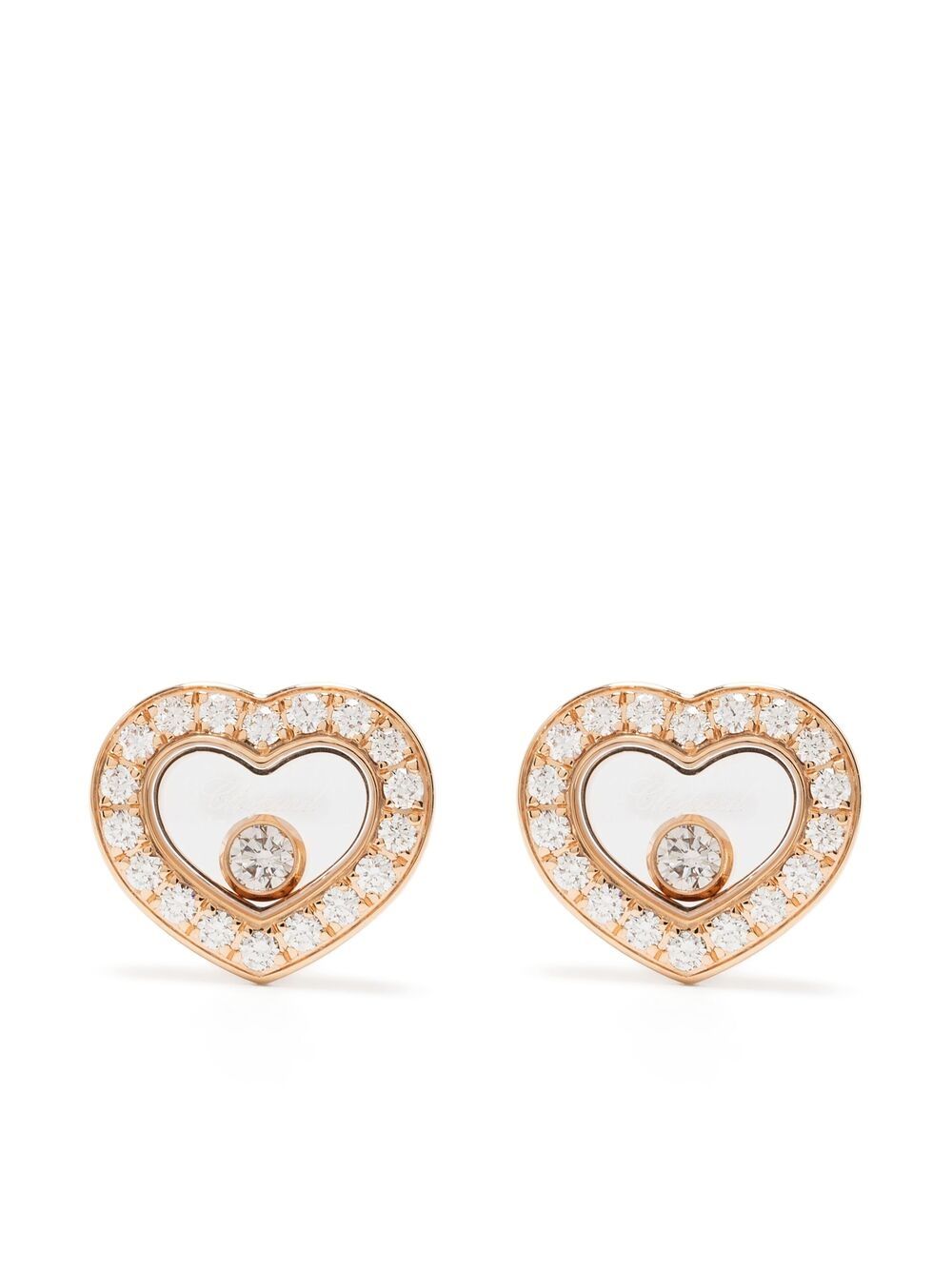 Chopard 18kt rose gold Happy Diamonds Icons diamond stud earrings - Pink von Chopard