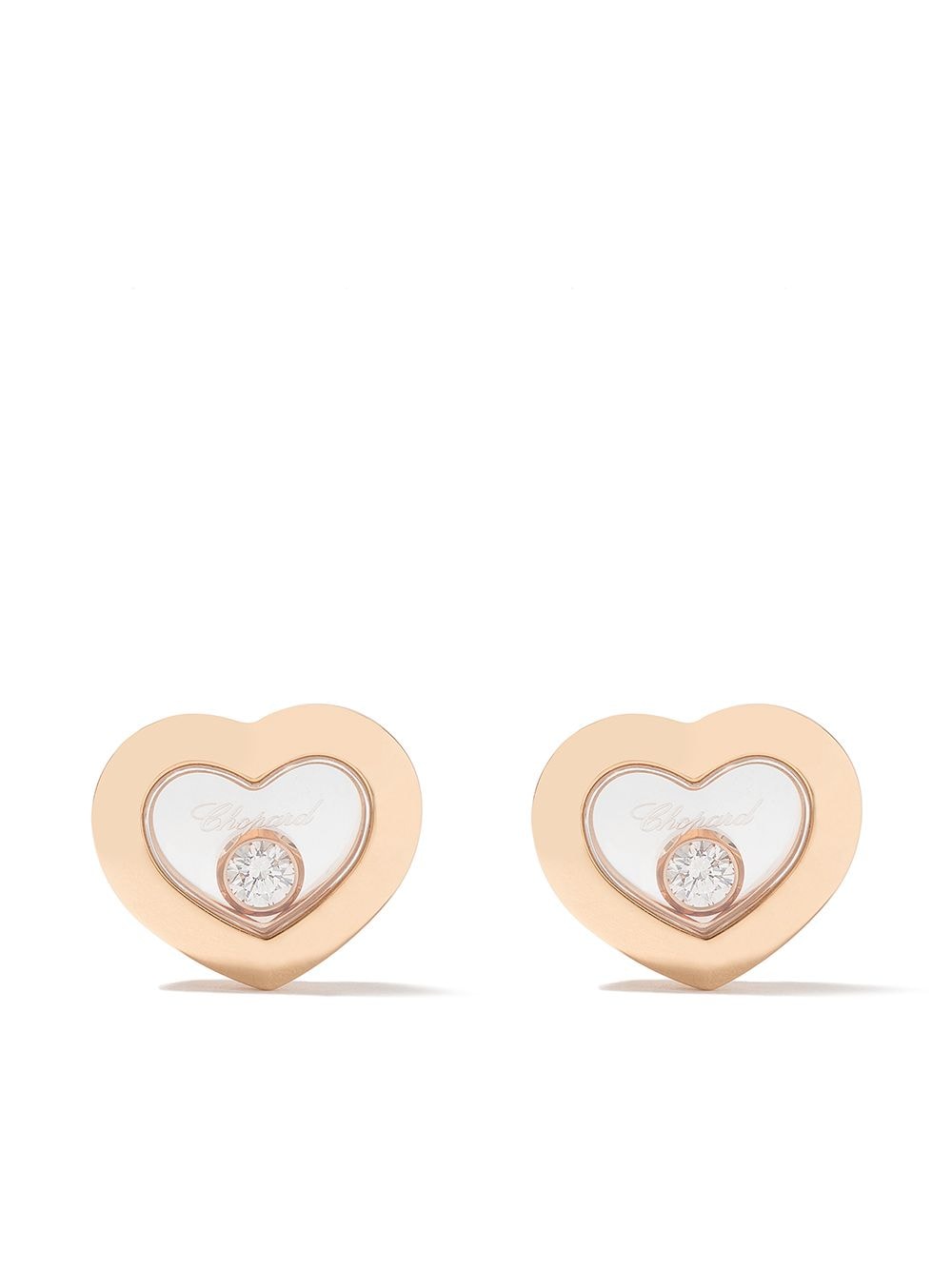 Chopard 18kt rose gold Happy Diamonds Icons ear pins - Pink von Chopard
