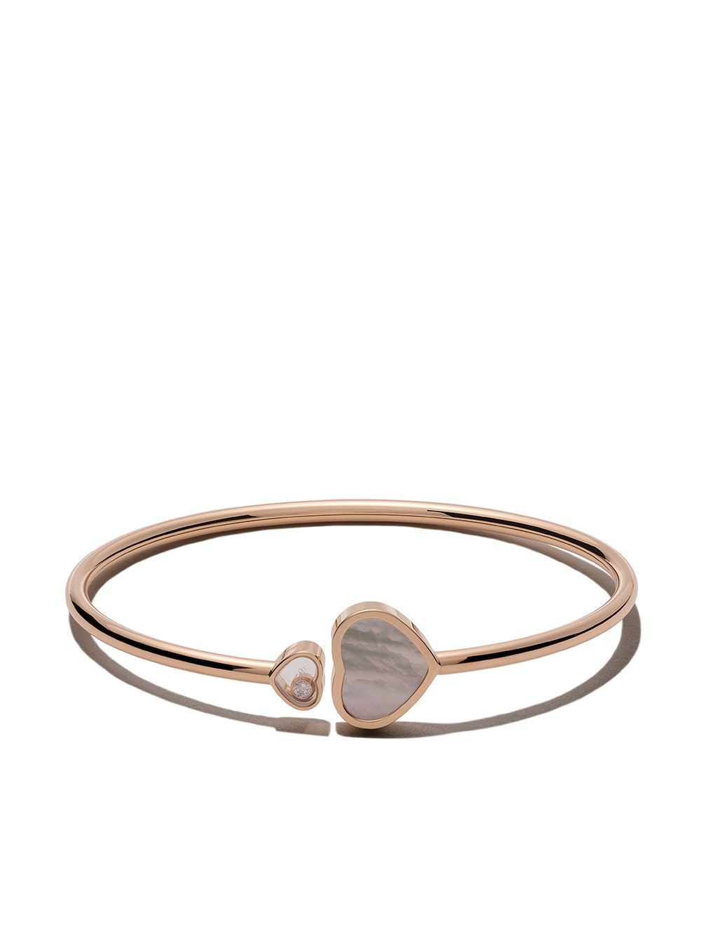 Chopard 18kt rose gold Happy Hearts mother-of-pearl and diamond bangle - Pink von Chopard