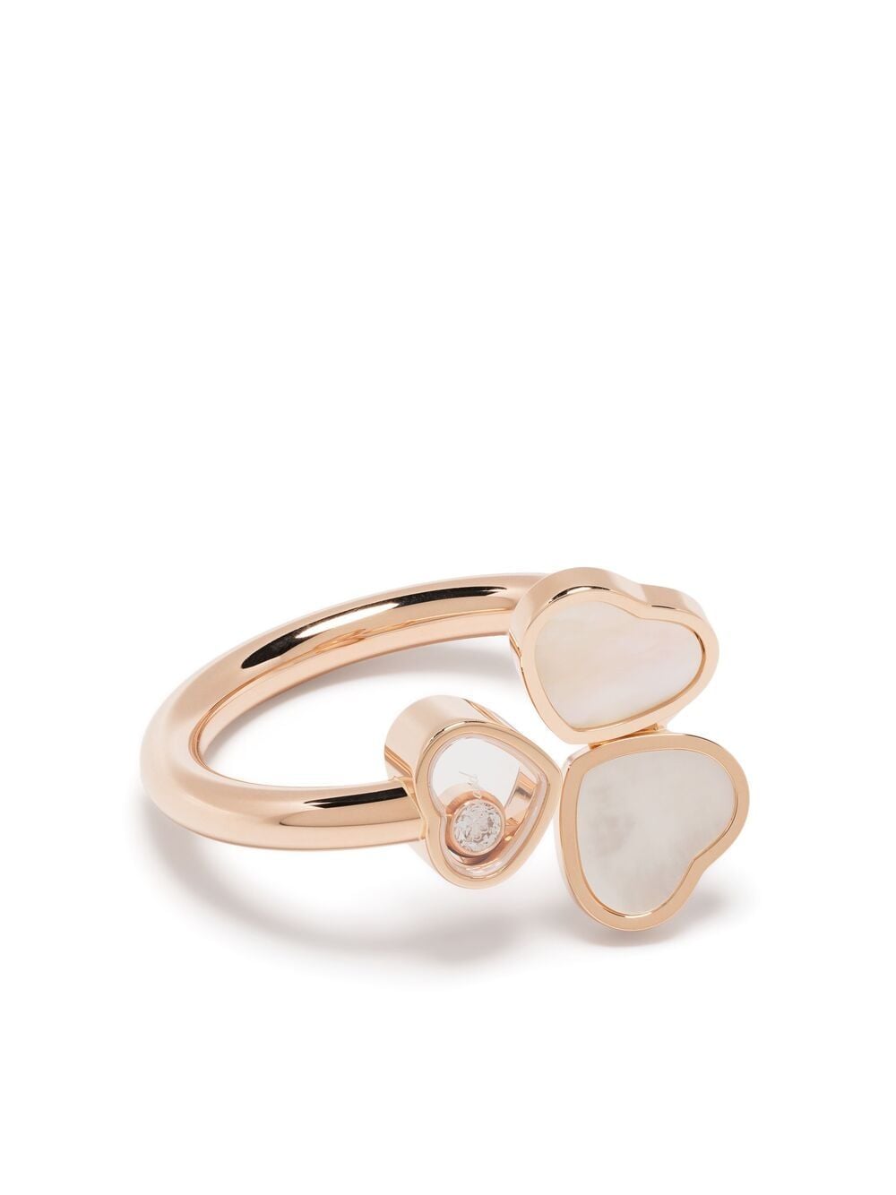 Chopard 18kt rose gold Happy Hearts Wings diamond and mother-of-pearl ring - Pink von Chopard