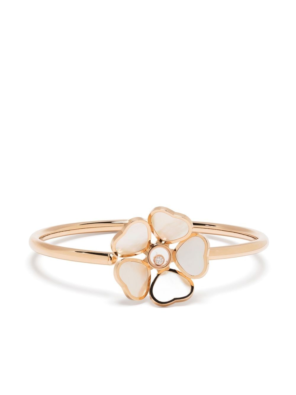 Chopard 18kt rose gold Happy Hearts flower pearl bangle von Chopard