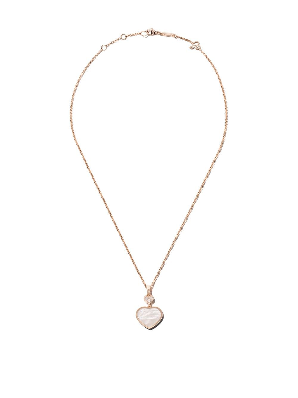 Chopard 18kt rose gold Happy Hearts mother-of-pearl and diamond pendant necklace - Pink von Chopard