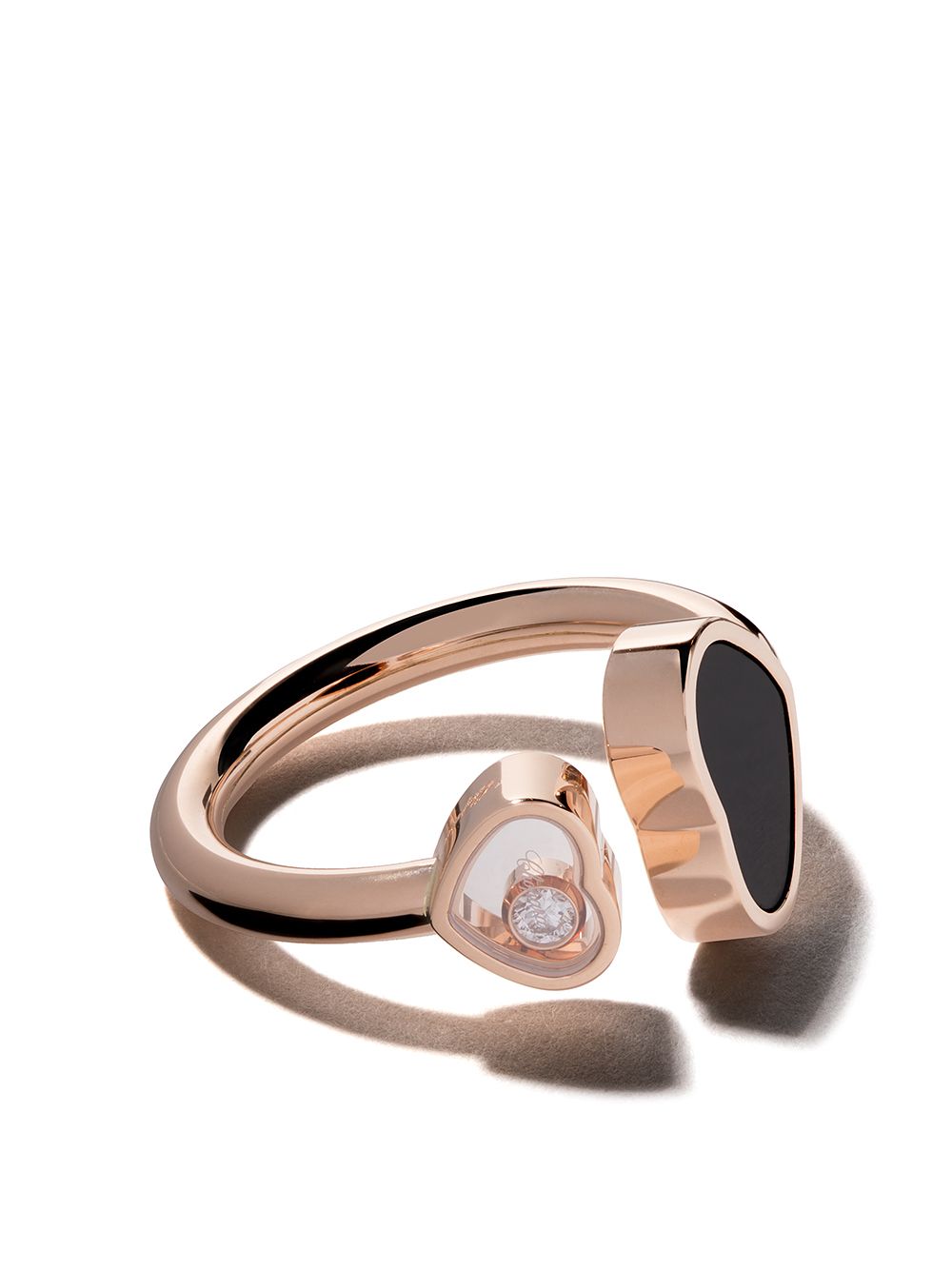 Chopard 18kt rose gold Happy Hearts onyx and diamond ring - Pink von Chopard