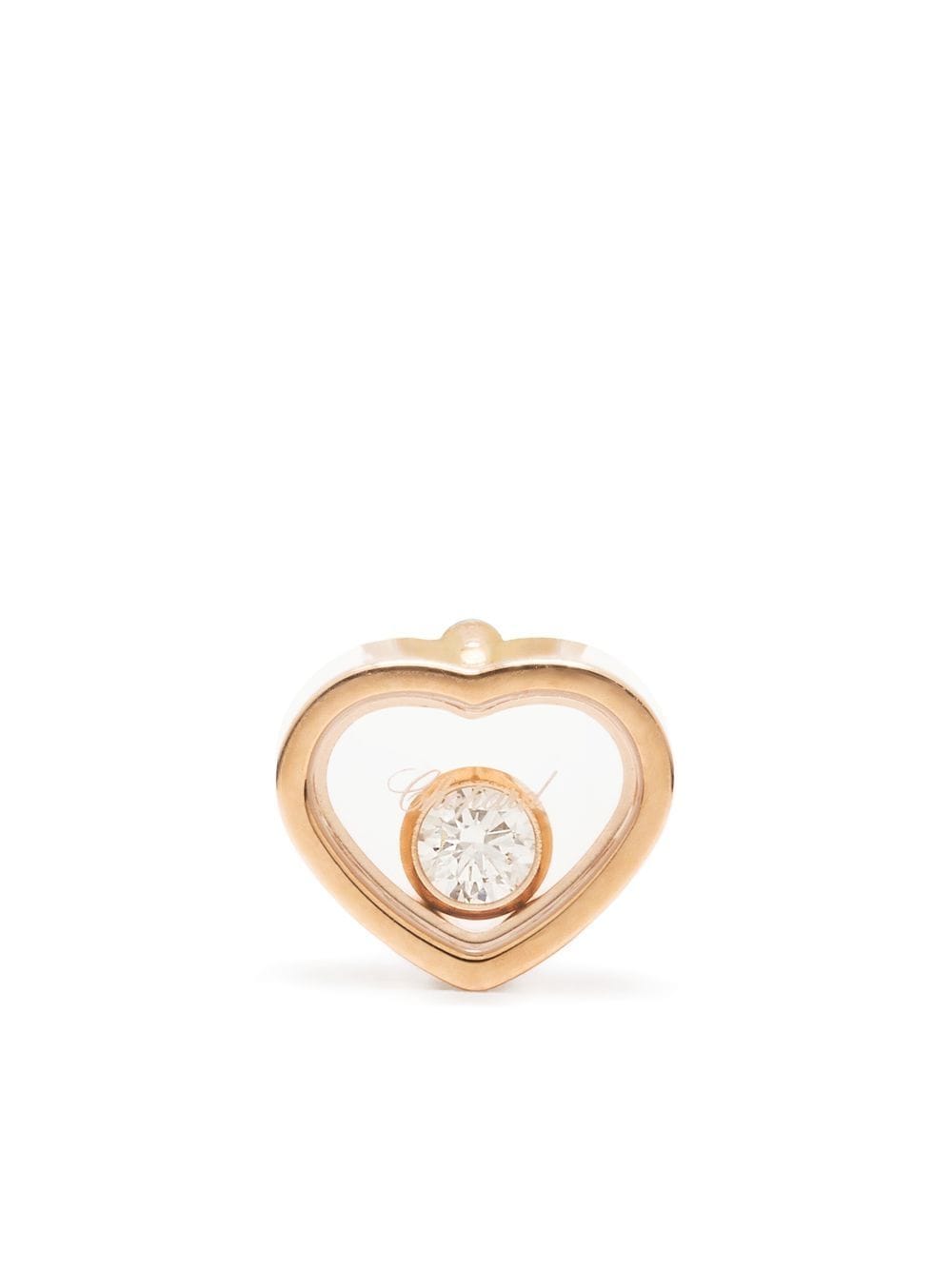 Chopard 18kt rose gold My Happy Heart diamond stud earring - Pink von Chopard