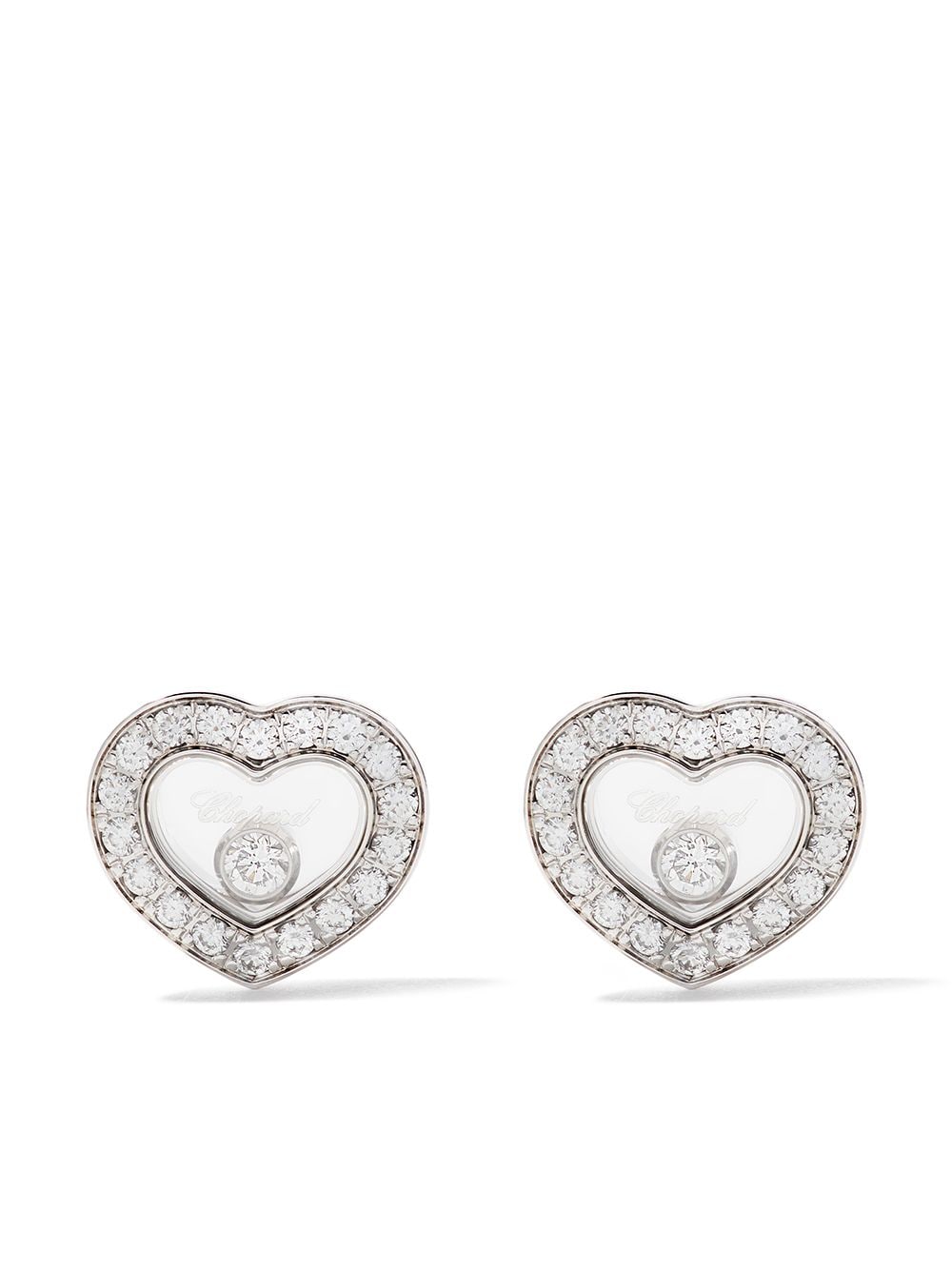 Chopard 18kt white gold Happy Diamonds Icons ear pins - Silver von Chopard