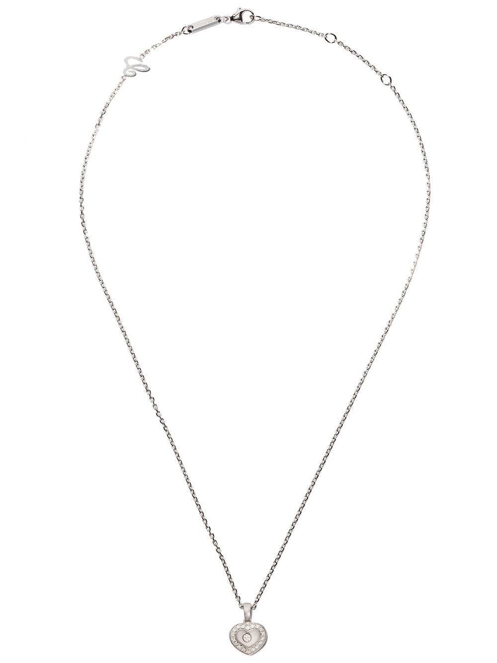 Chopard 18kt white gold Happy Hearts diamond pendant necklace - Silver von Chopard