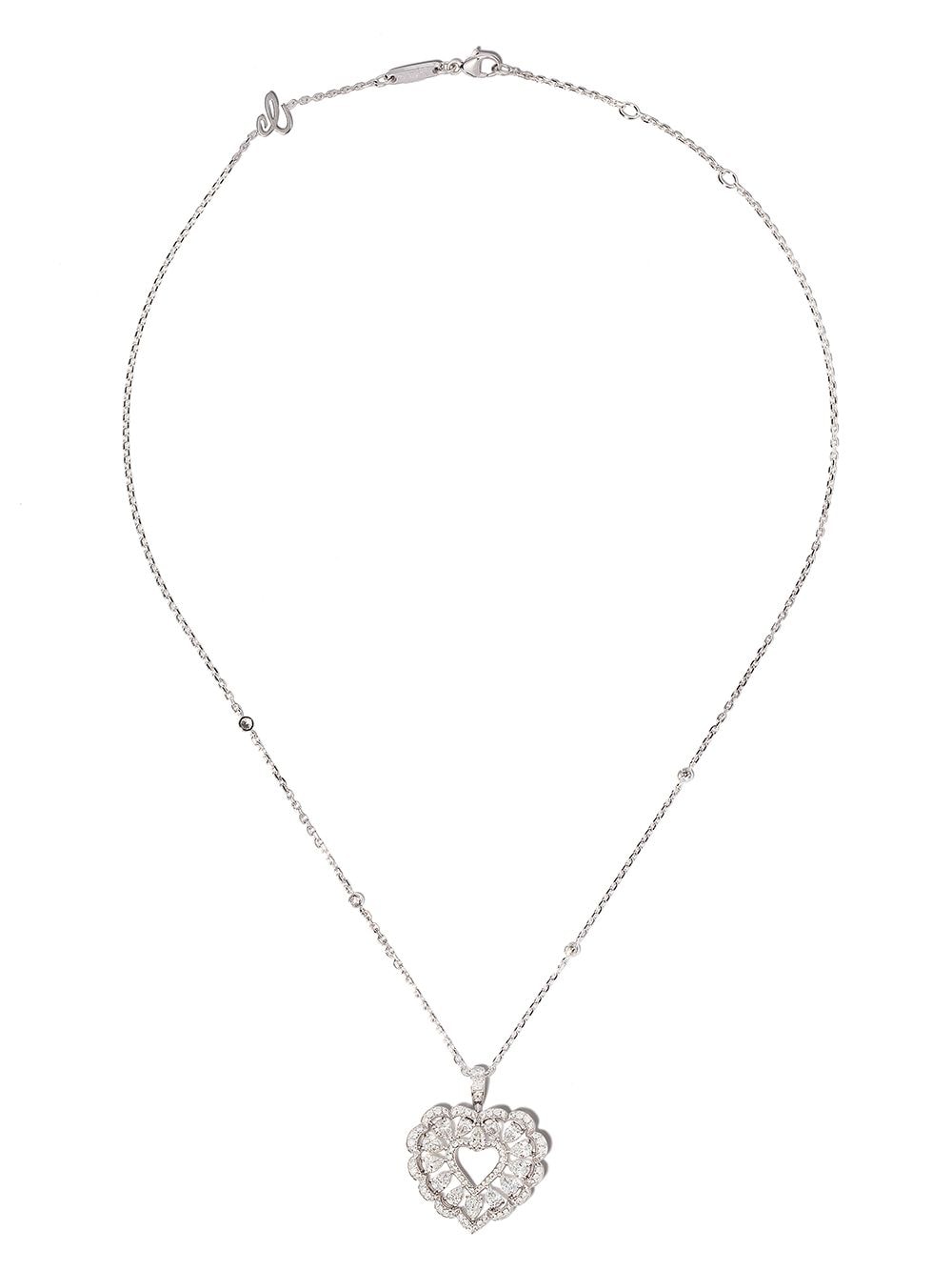 Chopard 18kt white gold Precious Lace Cœur diamond necklace - Silver von Chopard