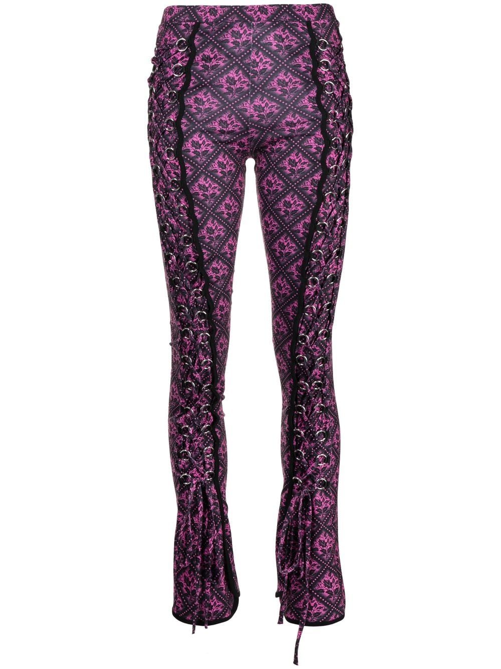 Chopova Lowena Gardenia print lace-up fasten leggings - Pink von Chopova Lowena