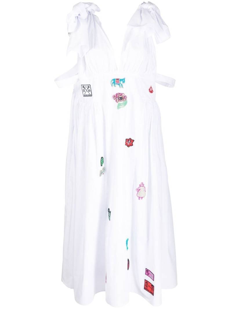 Chopova Lowena patch-detail midi dress - White von Chopova Lowena