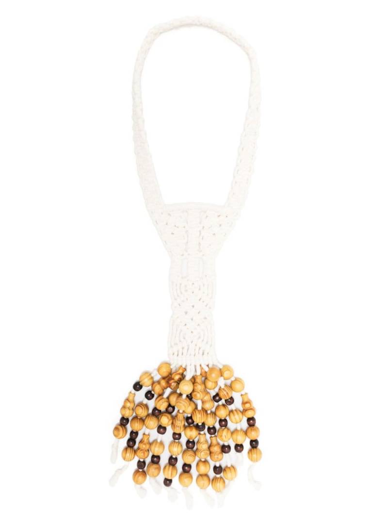 Chopova Lowena wooden-beads knitted necklace - White von Chopova Lowena