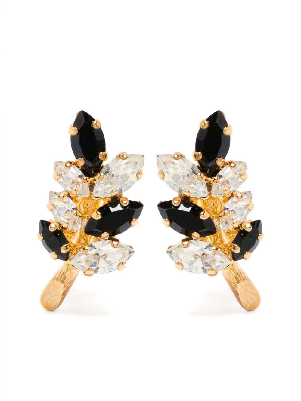 Christian Dior Pre-Owned 1980's crystal leaf clip-on earrings - Gold von Christian Dior Pre-Owned