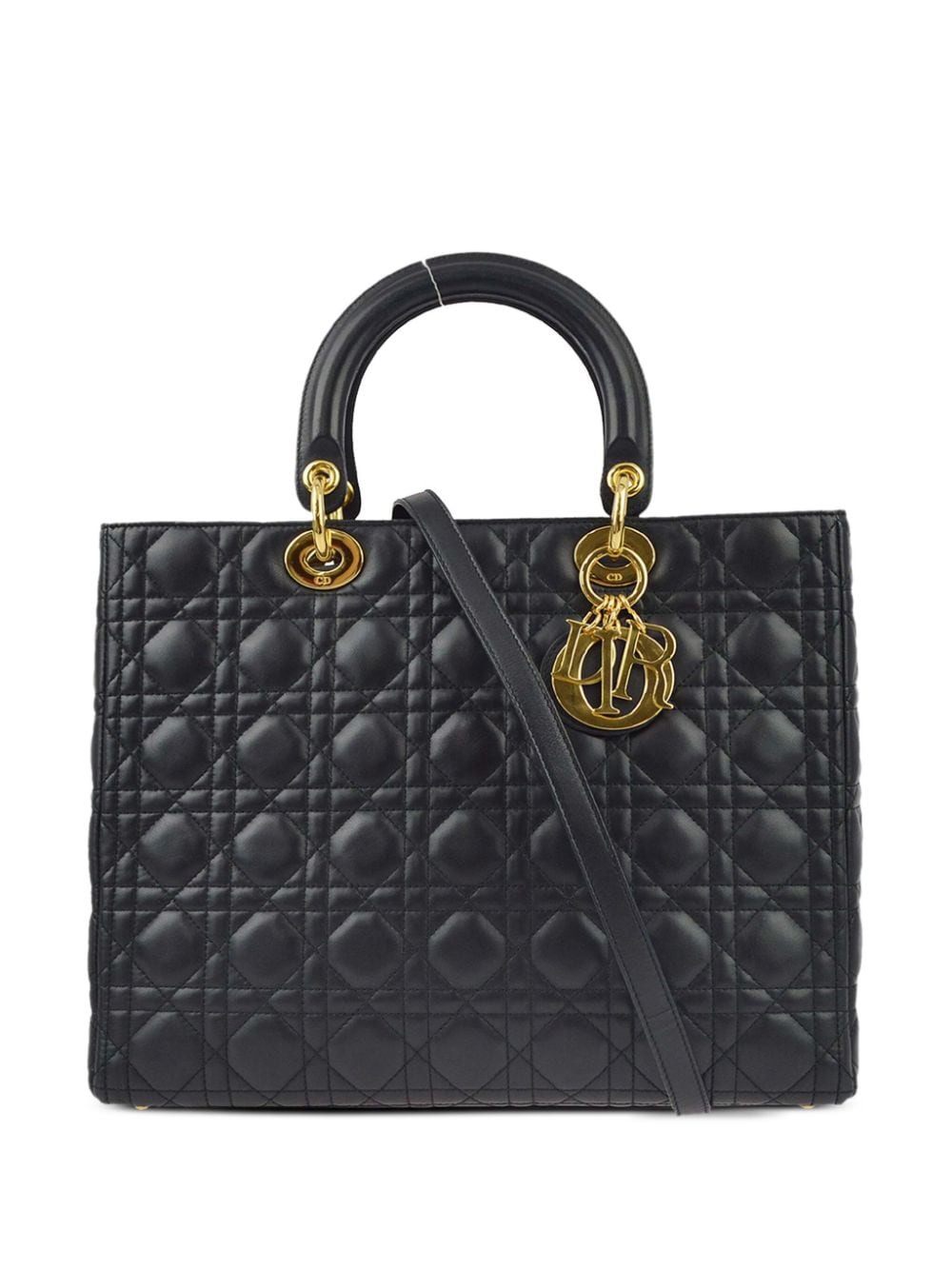 Christian Dior Pre-Owned 1999 Cannage Lady Dior two-way handbag - Black von Christian Dior Pre-Owned