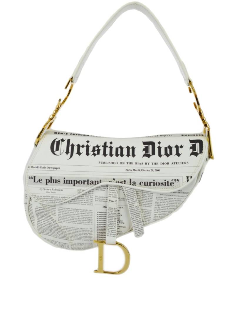 Christian Dior Pre-Owned 2000 Newspaper Saddle shoulder bag - White von Christian Dior Pre-Owned