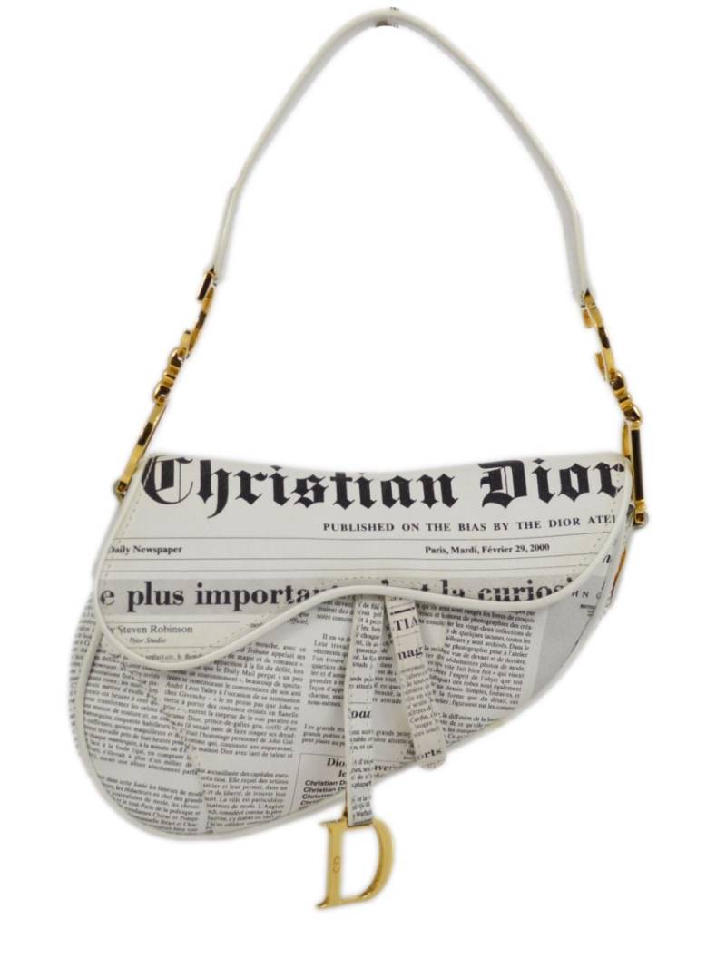 Christian Dior Pre-Owned 2000 small Newspaper Saddle bag - White von Christian Dior Pre-Owned