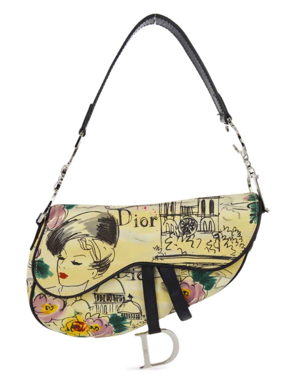 Christian Dior Pre-Owned 2005 Saddle graphic-print shoulder bag - Neutrals von Christian Dior Pre-Owned