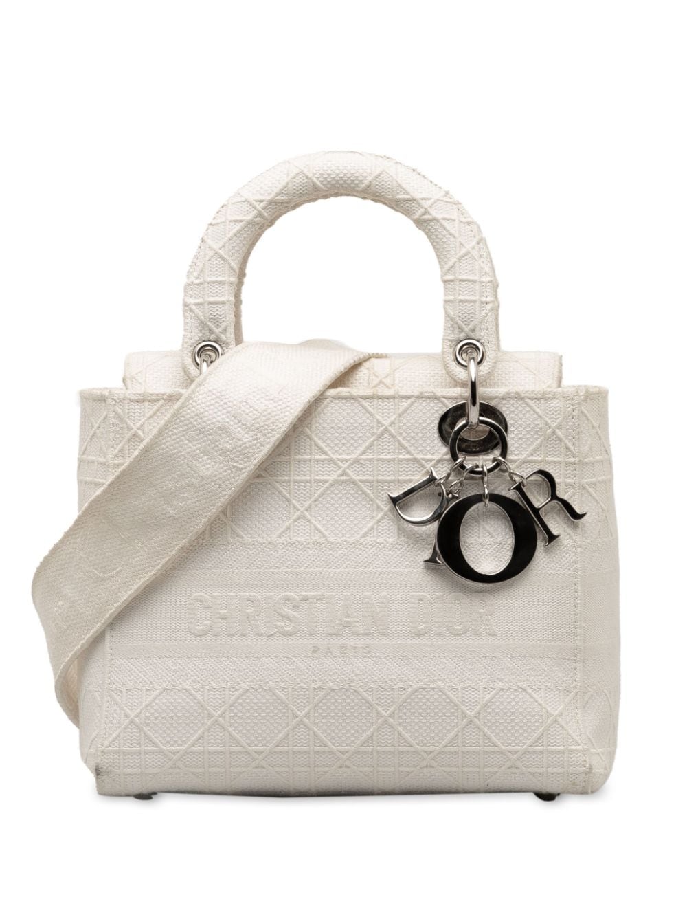 Christian Dior Pre-Owned 2020 Medium Cannage Lady D-Lite satchel - White von Christian Dior Pre-Owned