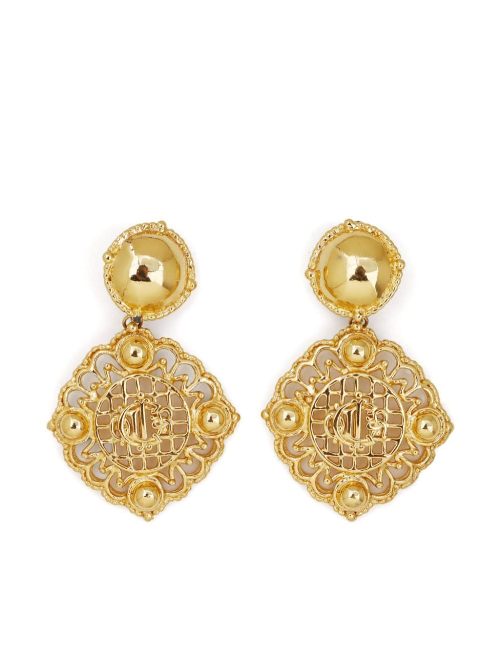 Christian Dior Pre-Owned Insignia mesh clip-on earrings - Gold von Christian Dior Pre-Owned