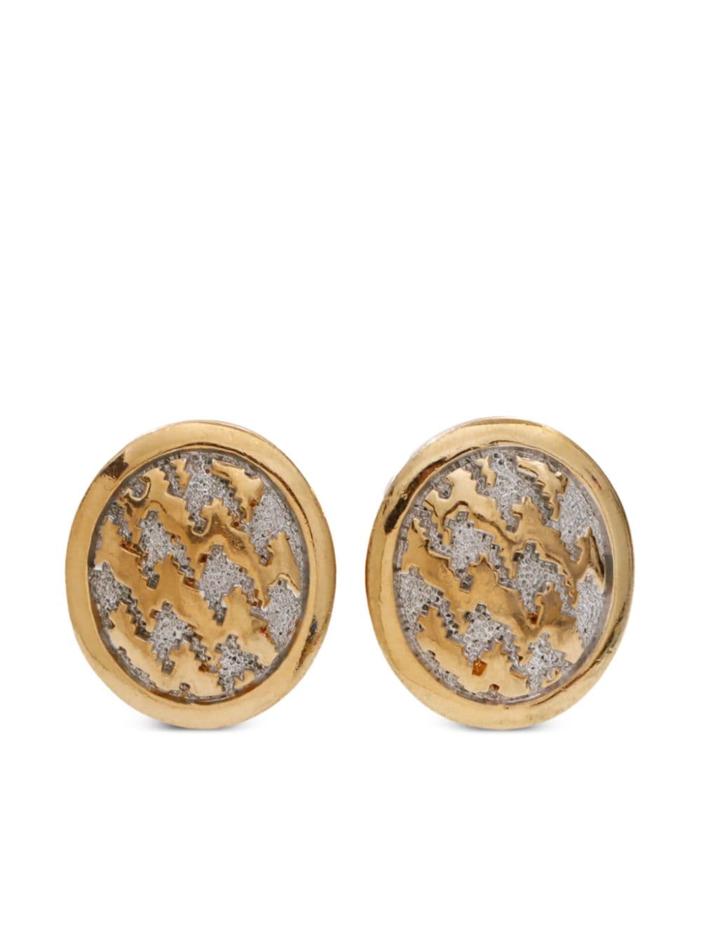 Christian Dior Pre-Owned abstract pattern button clip-on earrings - Gold von Christian Dior Pre-Owned