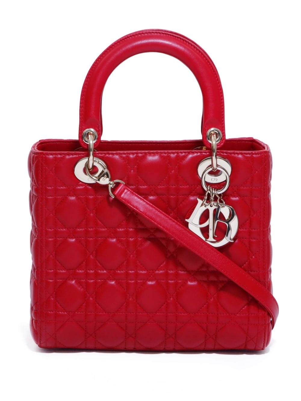 Christian Dior Pre-Owned medium Cannage Lady Dior two-way handbag - Red von Christian Dior Pre-Owned
