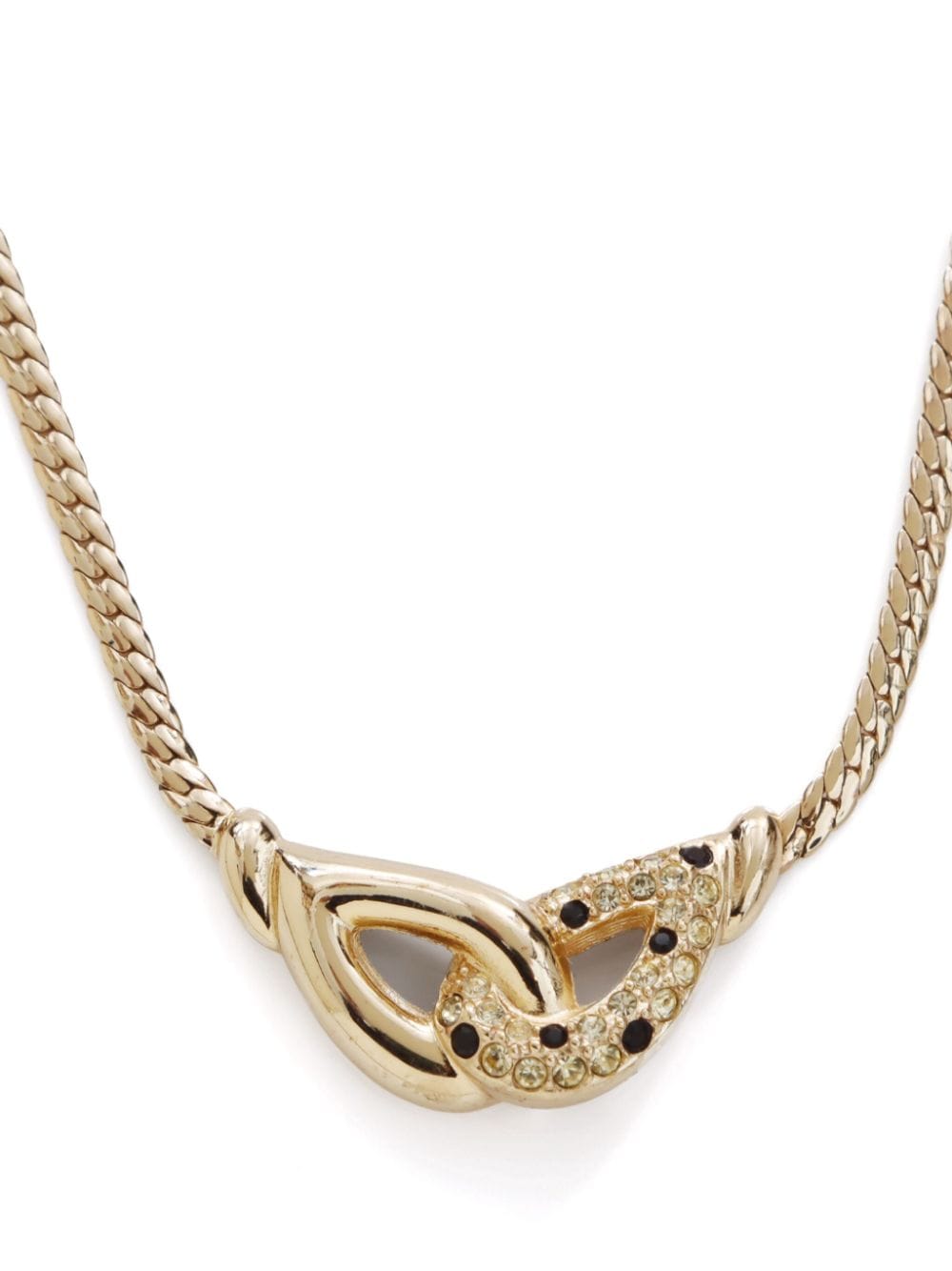 Christian Dior Pre-Owned Curve crystal-embellished necklace - Gold von Christian Dior Pre-Owned