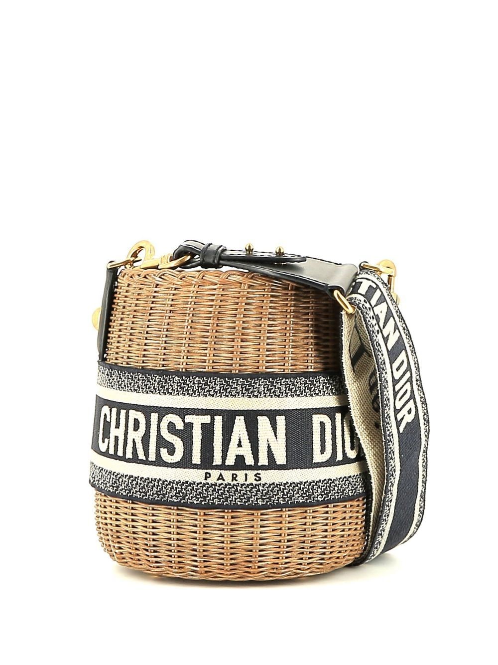 Christian Dior Pre-Owned pre-owned wicker Dior bucket shoulder bag - Brown von Christian Dior Pre-Owned