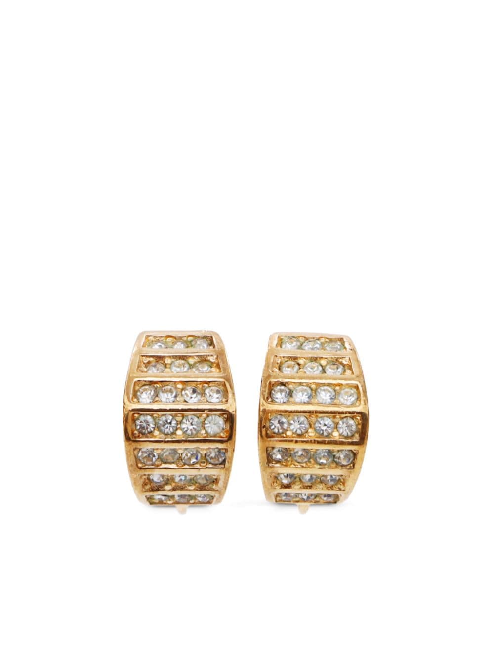 Christian Dior Pre-Owned rhinestone-embellished clip-on earrings - Gold von Christian Dior Pre-Owned